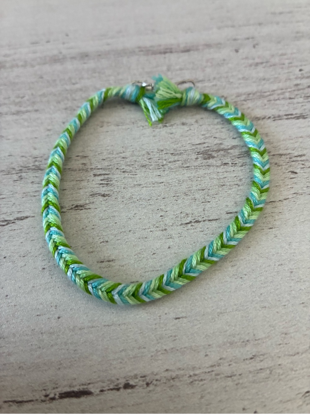 Handwoven Green & Blue Friendship Bracelet - Women Jewelry